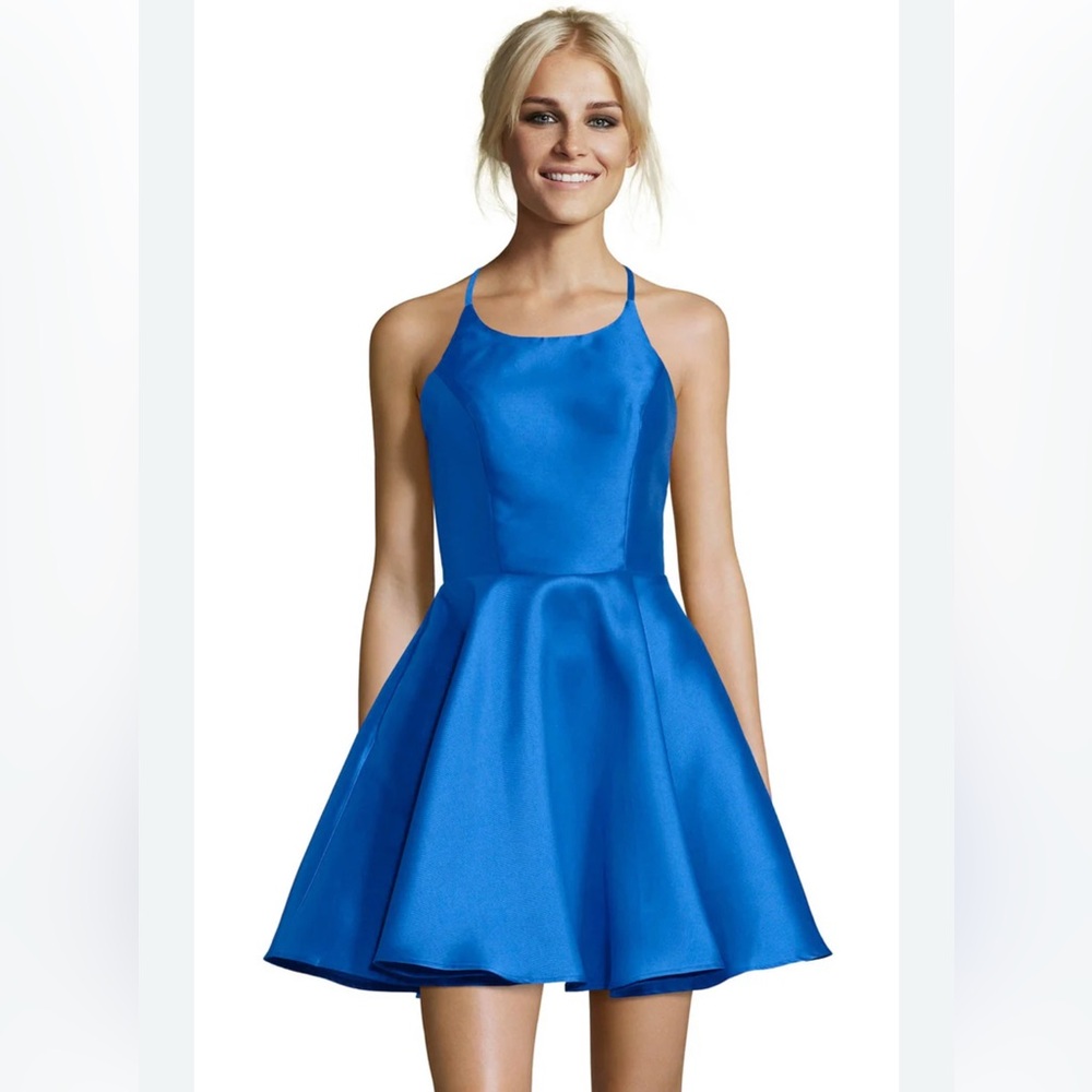 Alyce 3703 Paris Blue Sleeveless Babydoll Dress Size 2